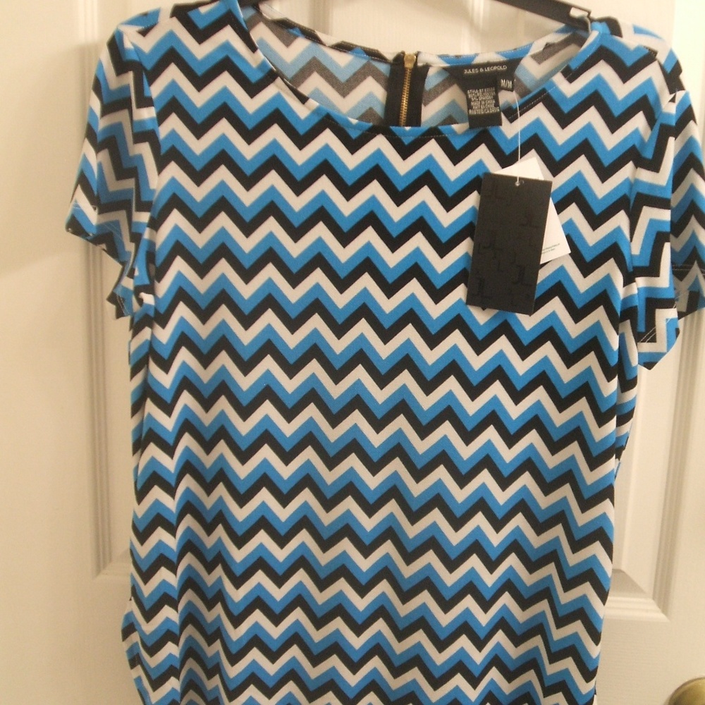 JULES & LEOPOLD CHEVRON TUNIC SZ M NWT